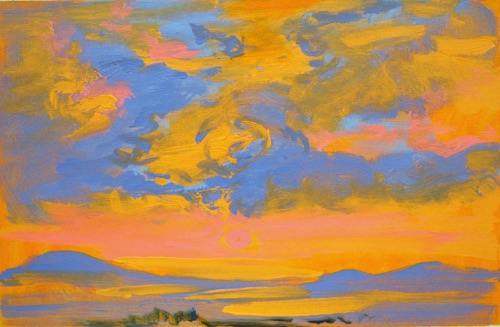 Sunrise II, 11" x 17", acrylic on canvas, 2011.